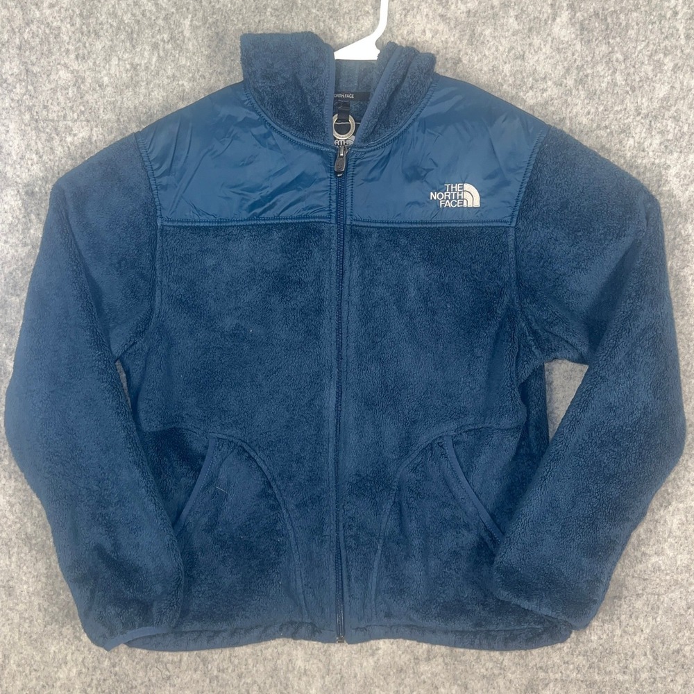 The North Face Denali Hooded Fleece Jacket Blue Women's Large Full Zip